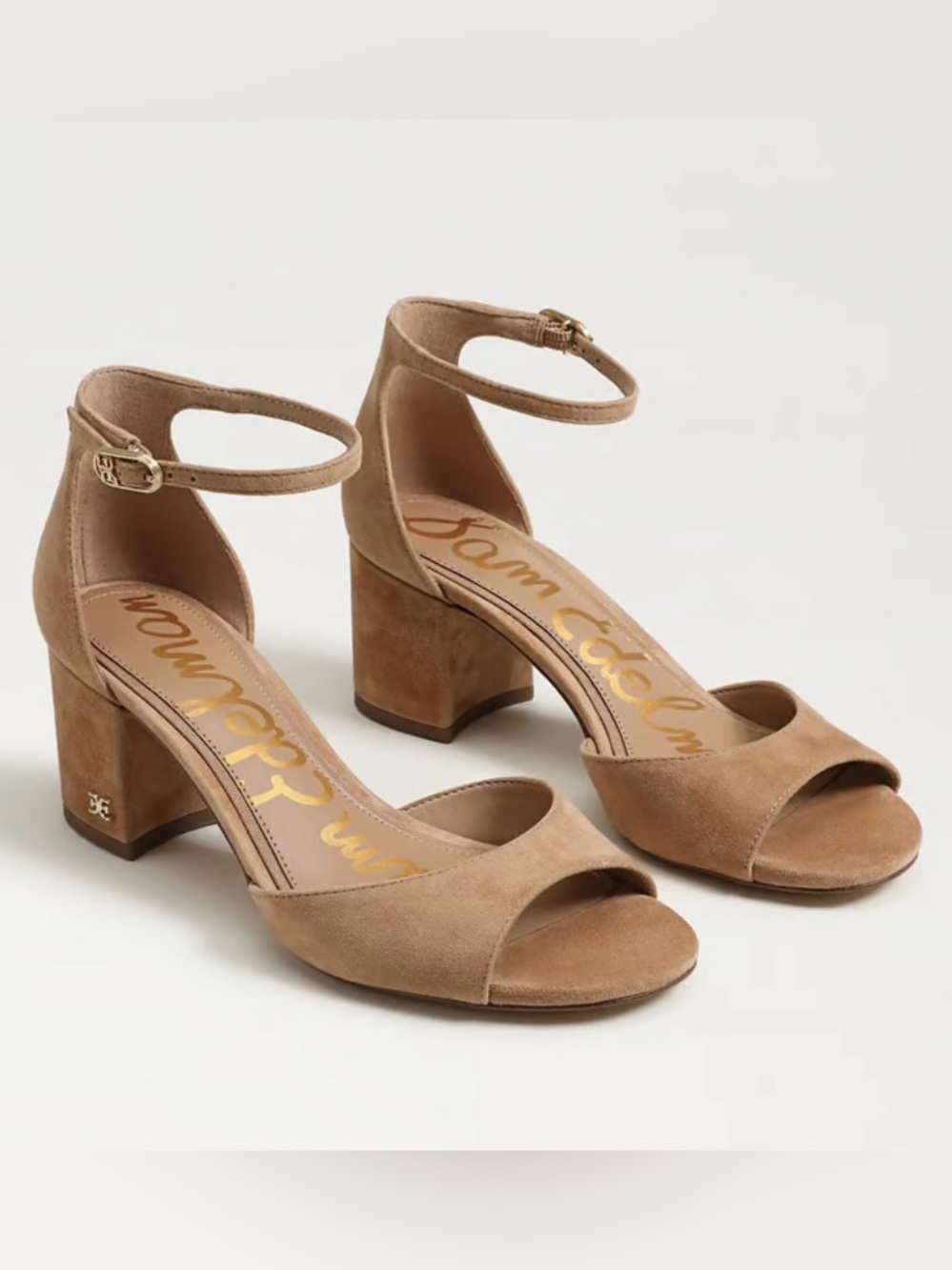 Sam Edelman Viola Block Heel Sandal | Size 10 | Cyprus Tan Suede | Ankle Strap